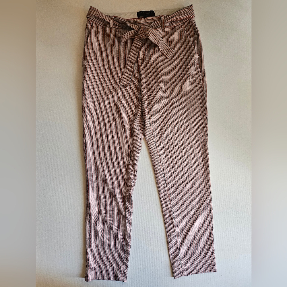 Banana Republic Womens Pants Avery Size 0 Black Red Striped Preppy Offic…